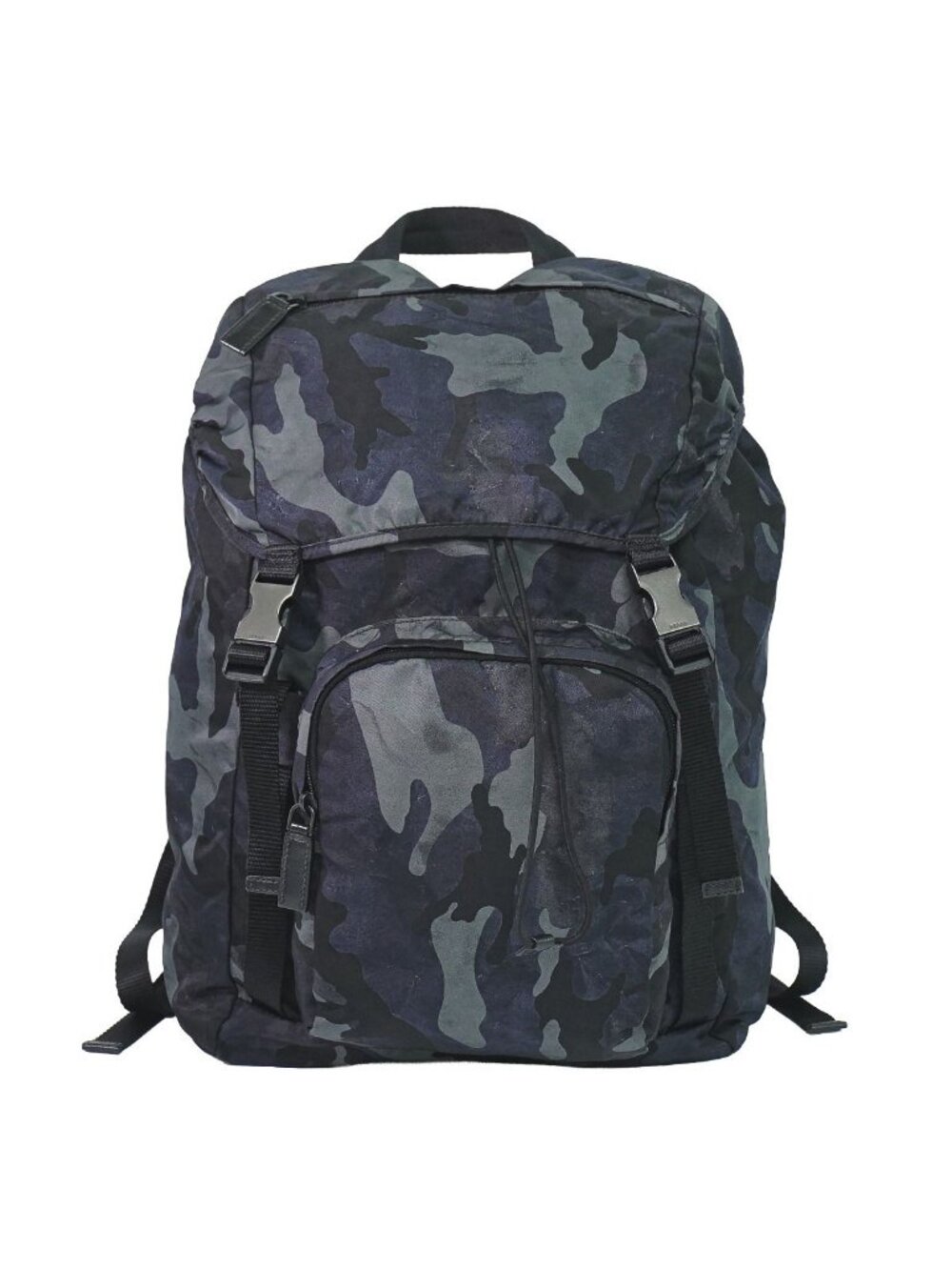 Prada Camouflage Pattern Backpack Nylon Navy